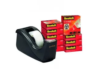 Plakband Scotch Crystal 600 19mmx33m transparant + gratis C60 plakband - 2