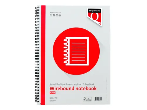 Spiraalblok Quantore A4 lijn spiraal 100vel 70gr