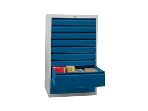 ladekast HxBxD 1200x715x600mm 9laden slot RAL7035 front RAL5010