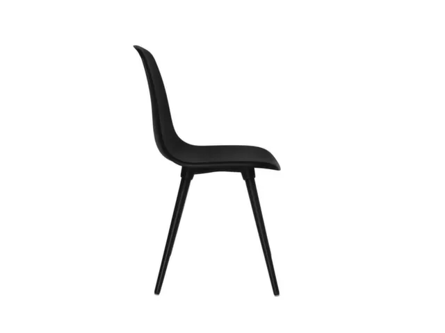 Chaise Visiteur 4 Pieds Noir Assise Coque Plastique Noir