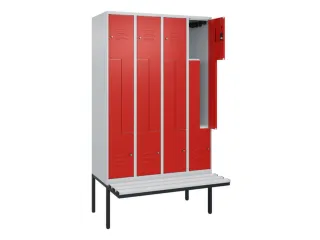 Z-garderobekast,HxBxD 2120x1200x815mm,8vak,vak B 300mm,cil.-slot - 2