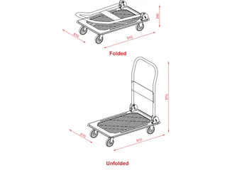 Inklapbare transportwagen tot 300kg - 4