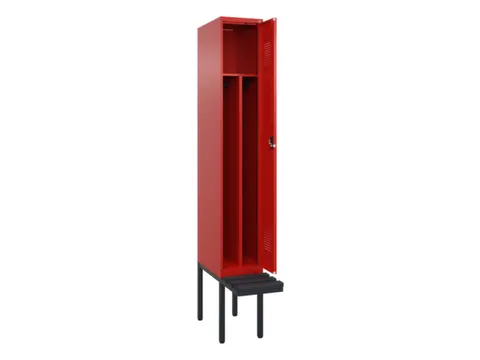 locker met bank,voor scheiding van kleding,HxBxD 2120x300x815mm,1vak