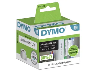 Etiket Dymo 99018 Labelprint Ordner Smal 38x190mm S0722470 - 1