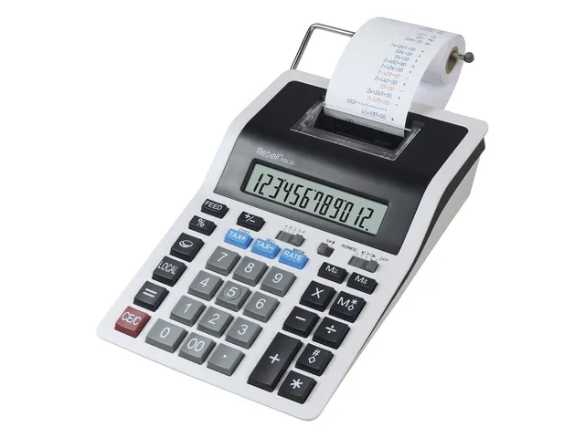 Calculator Rebell-PDC20-WB wit-zwart print