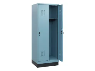 schoollocker,HxBxD 1630x600x500mm,2vak,vak B 300mm,draaigrendel,sokkel - 1