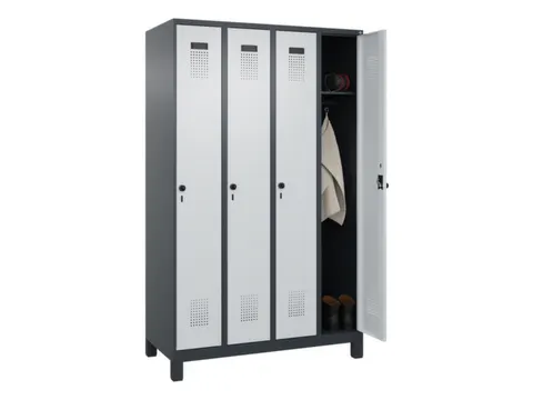 locker,HxBxD 1950x1200x500mm,4vak,vak B 300mm,draaigrendel,voeten