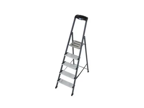 Trapladder,Eenzijdig,5Treden,Bordes M. Antislip Elementen