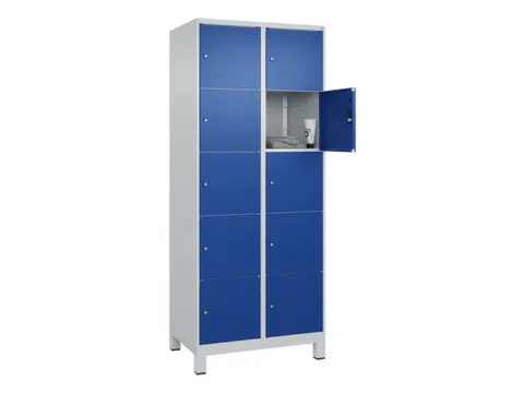 lockerkast,HxBxD 1950x800x500mm,2x5vakken,vak B 400mm,cil.-slot,voeten