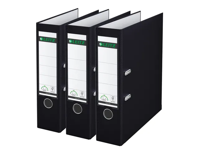 Leitz 180° Ordner 1080 A4 80mm Recycle klassiek gewolkt Zwart 3 stuks