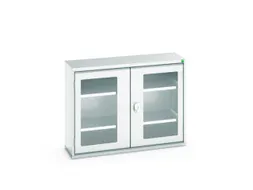 vitrinekast 800x1050x350mm 2xStalen bodem romp RAL7035 front RAL7035