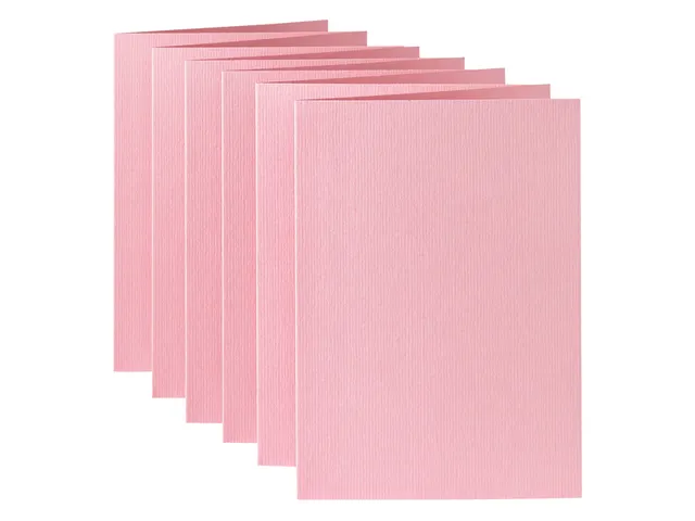 Correspondentiekaart Papicolor dubbel 105x148mm babyroze pak à 6 st