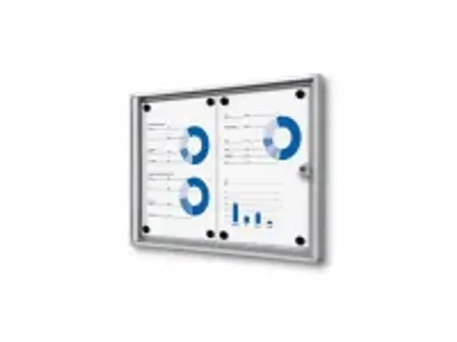 OUTLET Vitrinekast Mededelingenbord Indoor Economy 2xA4 Zilver