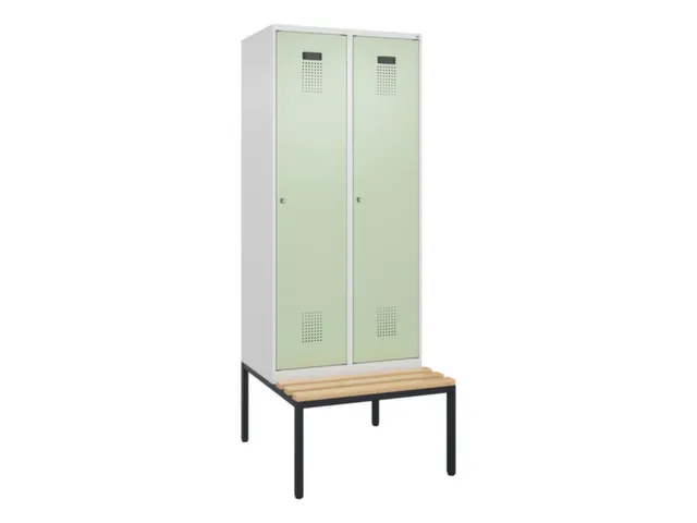 locker met bank,voor scheiding van kleding,HxBxD 2120x800x815mm,2vak