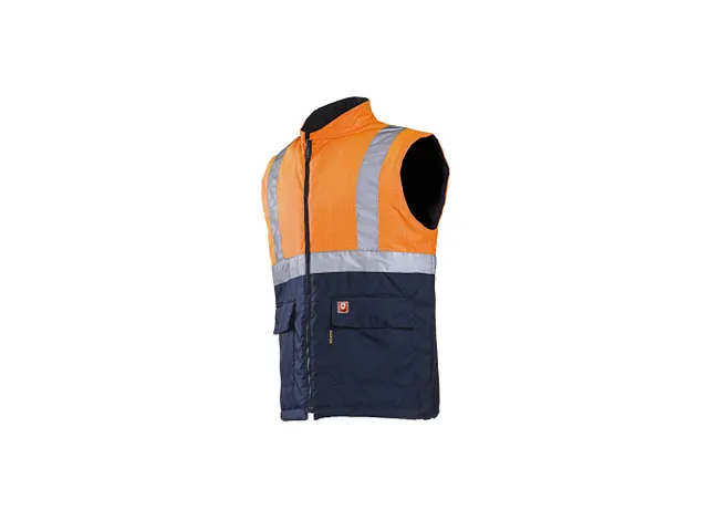 Sioen Bravone 1666N3EF3 hi-vis bodywarmer, oranje/marineblauw, maat 2X