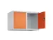 opzetkast,v. locker,2vak.,vak B 400mm,HxBxD 500x800x500mm,vleugeldeur