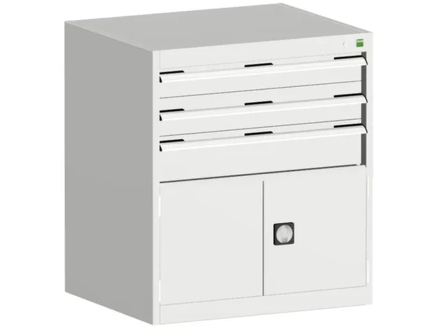 ladekast HxBxD 900x800x750mm 3laden RAL7035 front RAL7035