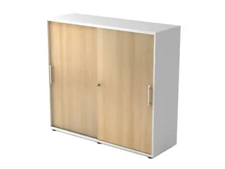 kantoor-schuifdeurkast HxBxD 1100x1200x400mm romp wit front eiken 3 OH - 2