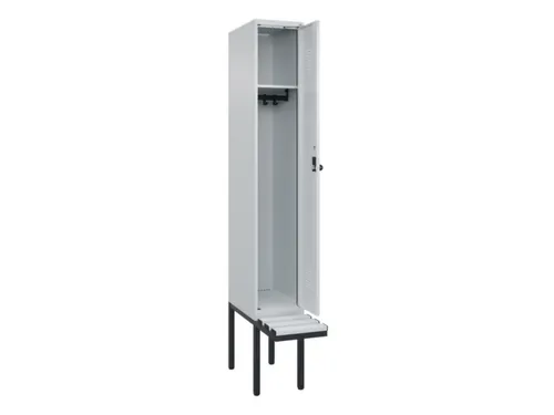 locker met bank,HxBxD 2120x300x815mm,1vak,vak B 300mm,draaigrendel