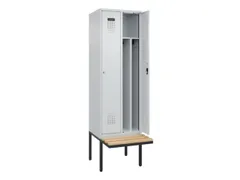 locker met bank,voor scheiding van kleding,HxBxD 2120x600x815mm,2vak