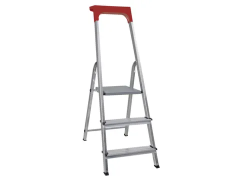 aluminium trapladder,eenzijdig,3treden,Stand H 0,57m,balk L 1,25m