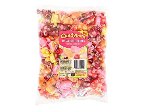 Toffees Candyman frisse fruit zak 1 kilogram