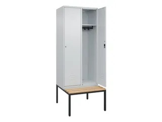 locker met bank,HxBxD 2120x800x815mm,2vak,vak B 400mm,cil.-slot - 2