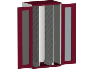 verticale kast,HxBxD 2000x1050x650mm,vensterdeur,2uittrekwanden - 2
