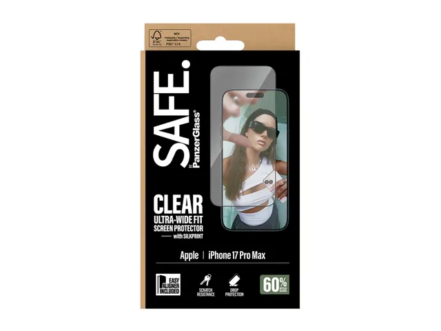 PanzerGlass SAFE. by Screen Protector w. Black Frame iPhone 17 Pro