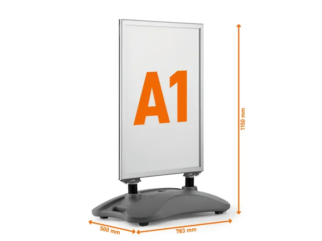 Stoepbord Aluminium Heavy Base Outdoor Dubbelzijdig A1