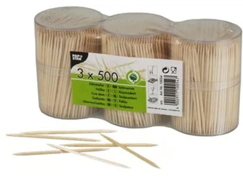 Tandenstoker 3 Kokers 500 Stuks