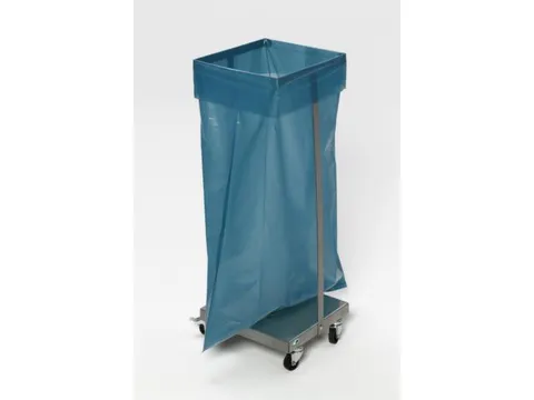 RVS vuilniszakstandaard 60 liter 700x290x330mm romp RVS 4zwenkwielen