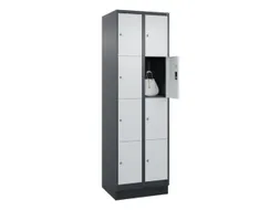 lockerkast,HxBxD 1950x600x500mm,2x4vakken,vak B 300mm,cil.-slot,sokkel