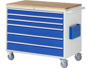 gereedschapswagen 975x1145x650mm beukblad 450kg 6 laden RAL5010 - 1