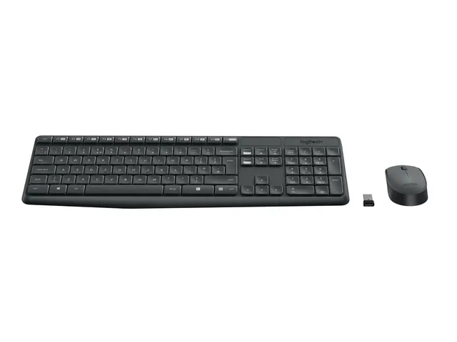 Logitech MK235 toetsenbord Inclusief muis USB QWERTZ Duits Grijs