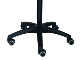 Draaikruk 470-600mm Zwart Kunstleer Gasveer Zwart Voetkruis Wielen - 3