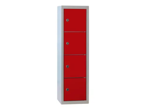 lockerkast,HxBxD 778x225x200mm,1x4vakken,RAL7035,front RAL3000