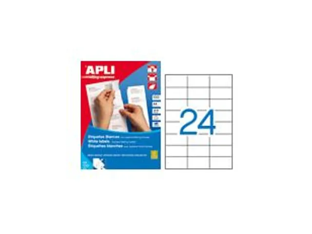 Witte Etiketten Ft 70x37mm (BXH), 2.400 Stuks, 24 Per Blad (1273)