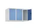 opzetkast,v. locker,3vak.,vak B 300mm,HxBxD 500x900x500mm,vleugeldeur