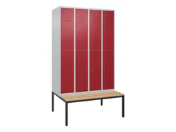 Dubbeldekse dekenkist,HxBxD 2120x1200x815mm,4x2vak.,vak B 300mm