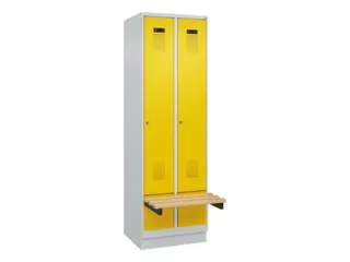 locker met bank,HxBxD 1950x600x815mm,2vak,vak B 300mm,cilinderslot - 2