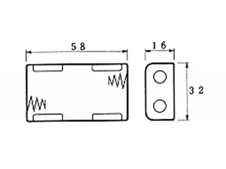 Batterijhouder Voor 2 x AA-CEL (Voor Batterijclips) - 3