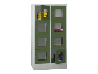 lockerkast,HxBxD 1518x800x500mm,2x4vakken,RAL7035,front RAL6011 - 3