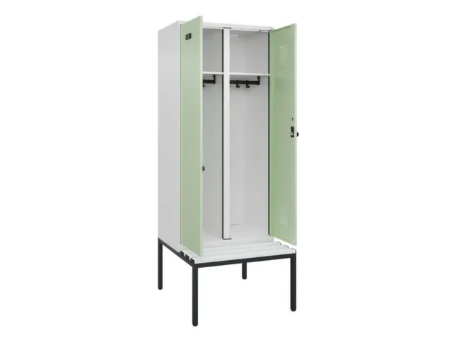 locker met bank,voor scheiding van kleding,HxBxD 2120x800x815mm,2vak