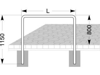 Fietsbeugel H (boven De Grond) X L 800x1000mm Ø 48mm Om Te Betonneren - 1
