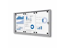 Vitrinekast Mededelingenbord Indoor Economy 3xA4 Zilver