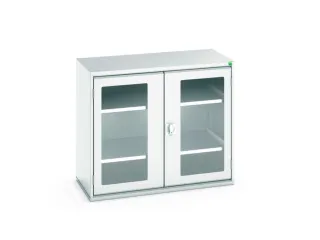 vitrinekast 900x1050x550mm 2xStalen bodem romp RAL7035 front RAL7035 - 1