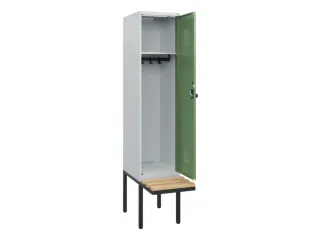locker met bank,HxBxD 1950x400x815mm,1vak,vak B 400mm,draaigrendel - 1