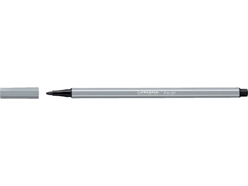 Viltstift STABILO Pen 68/95 medium middel koudgrijs