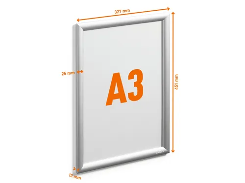 Kliklijst aluminium Outdoor A3 metaal zilver